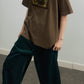 100% cotton wide-leg scythe-shape corduroy pants | 5 color