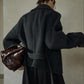 Wool-silk-camel hair cropped jacket with a belt | 3 color
