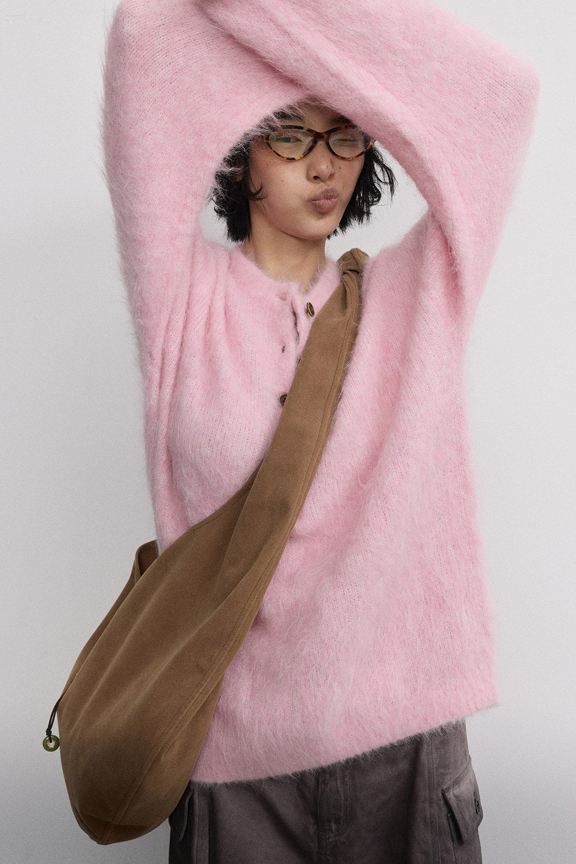 Alpaca wool blended oversized sweater | 4 color