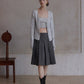 Wool containing fine ribbing V-neck cardigan | 3 color