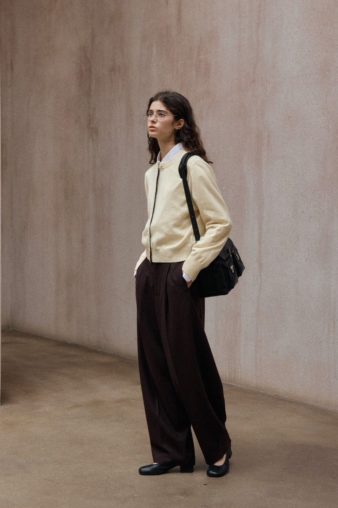 100% wool classic round neck cardigan | 4 color