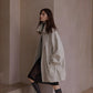 Cotton blend loose fit cocoon silhouette crinkled fabric jacket | 2 color