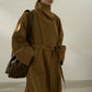 Viscose blend textured spacious trench coat