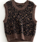 Alpaca blend retro leopard vest | 2 color