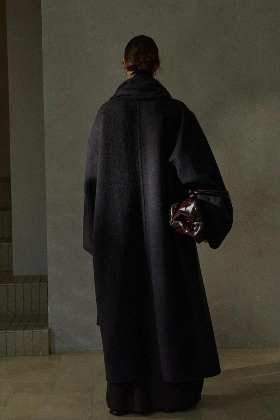 100% wool languid robe style double-faced overcoat | 5 color