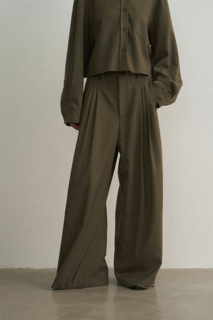 Relaxed-fit wide leg pants | 2 color