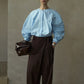 100% cotton contrast stitching loose shirt | 3 color