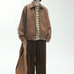 Cotton blend silhouetted corduroy collar jacket | 3 color