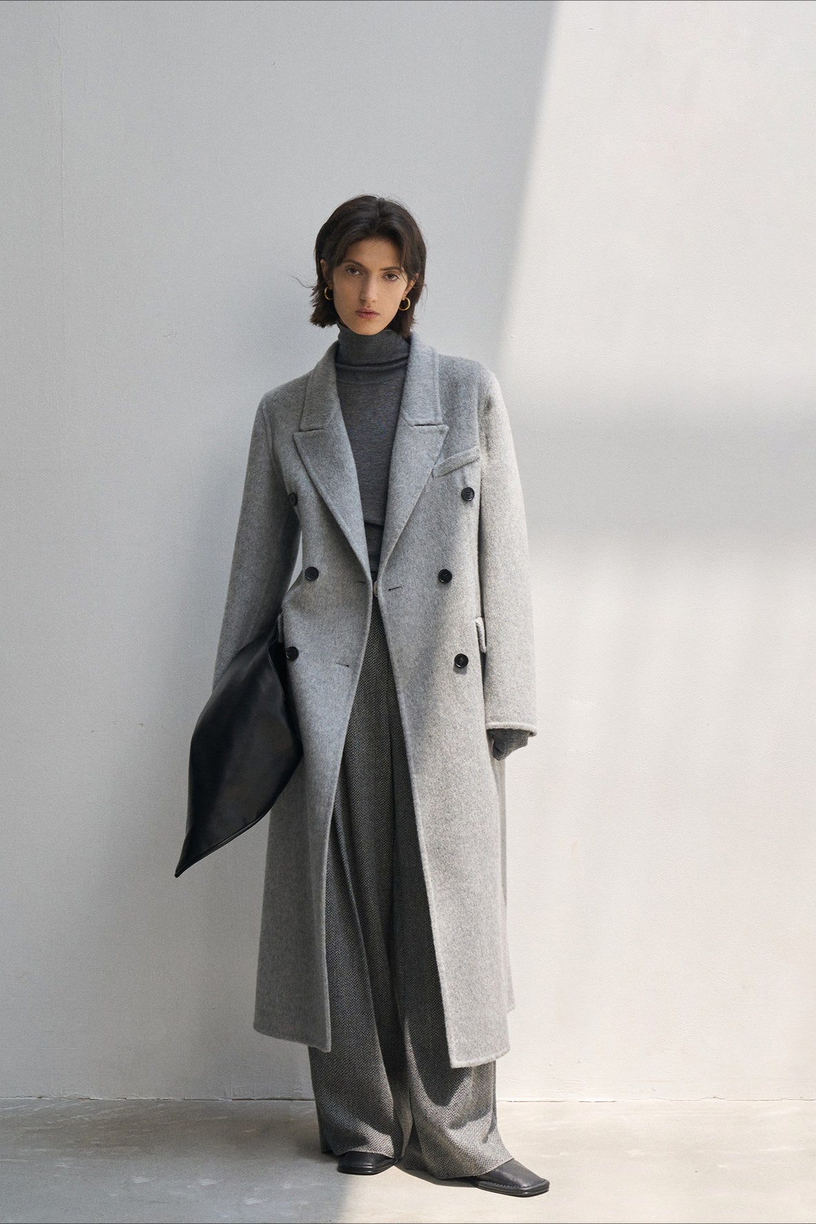 100% wool straight waisted silhouette versatile coat | 4 color