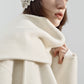 Wool blend double-sided fabric scarf collar jacket | 2 color