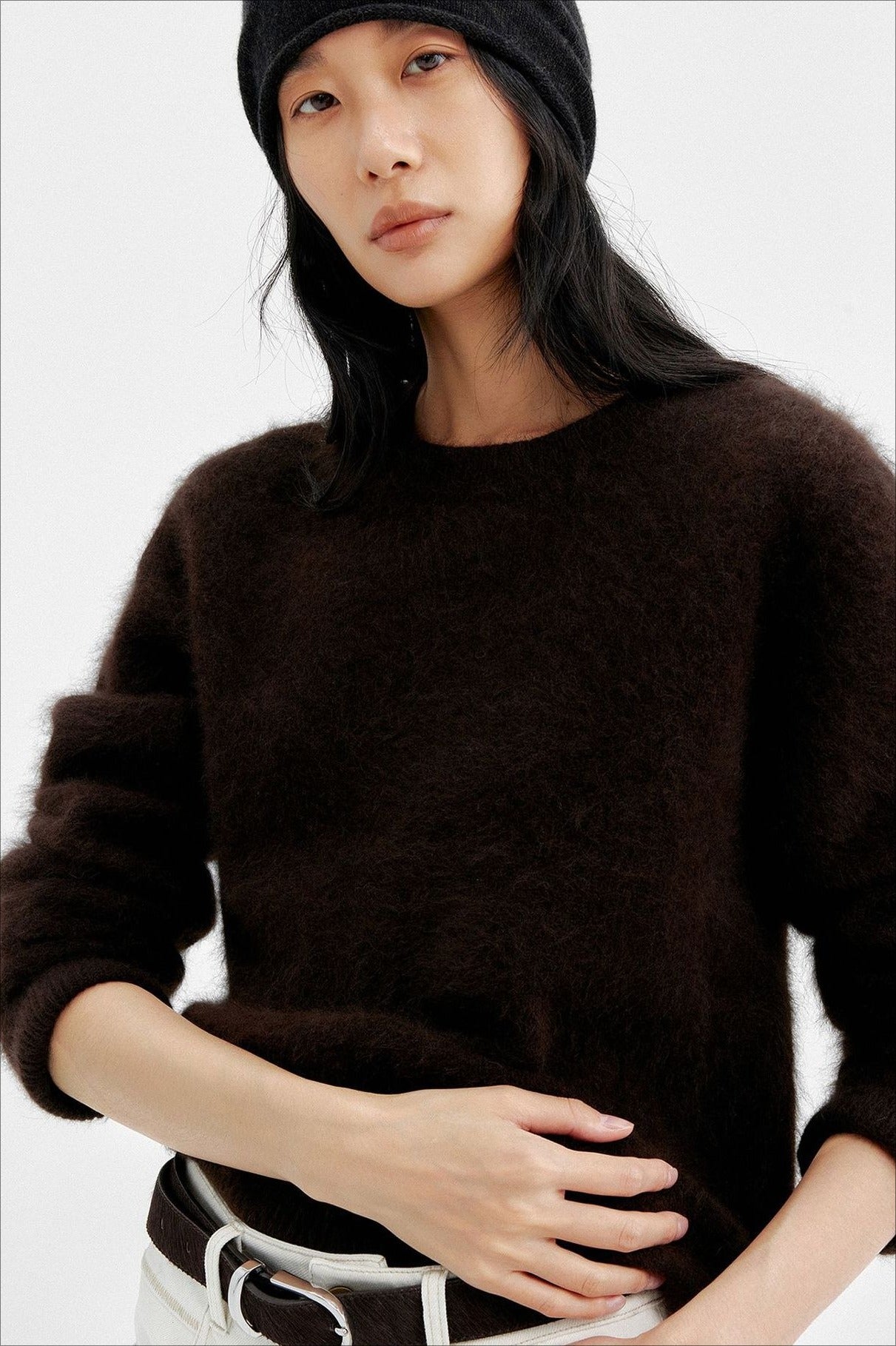 Wool blend soft and cozy long hair sweater | 4 color