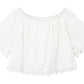 Cotton off-shoulder cropped lace trim top | 3 color