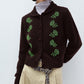 100% sheep wool hand-beaded rose cardigan | 3 color