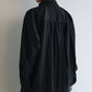 Lyocell-cotton scarf collar loose V-neck shirt | 3 color