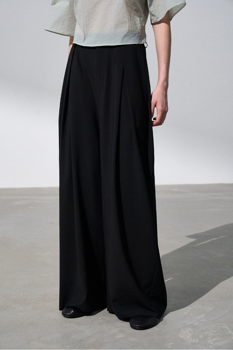 Cocoon-shaped ultra-wide leg pants | 3 color