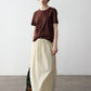 Cotton blend color contrasting neckline T-shirt | 6 color