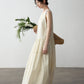 Cotton blend pleated A-line sleeveless dress | 4 color