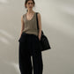 "Ohmi Bleach" cotton cocoon pants with waist-cinch bag | 2 color