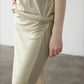 Cotton blend twisted waist A-line skirt | 3 color