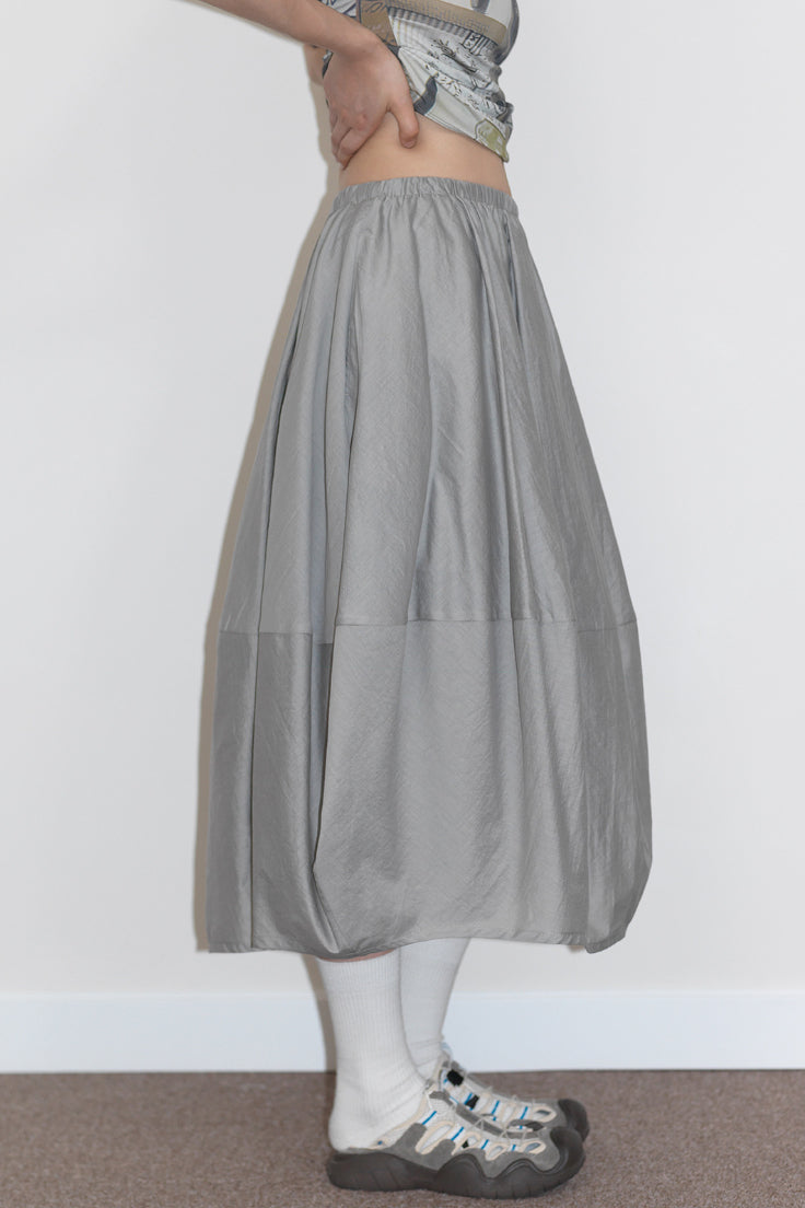 Cotton blend balloon silhouette airy skirt | 3 color