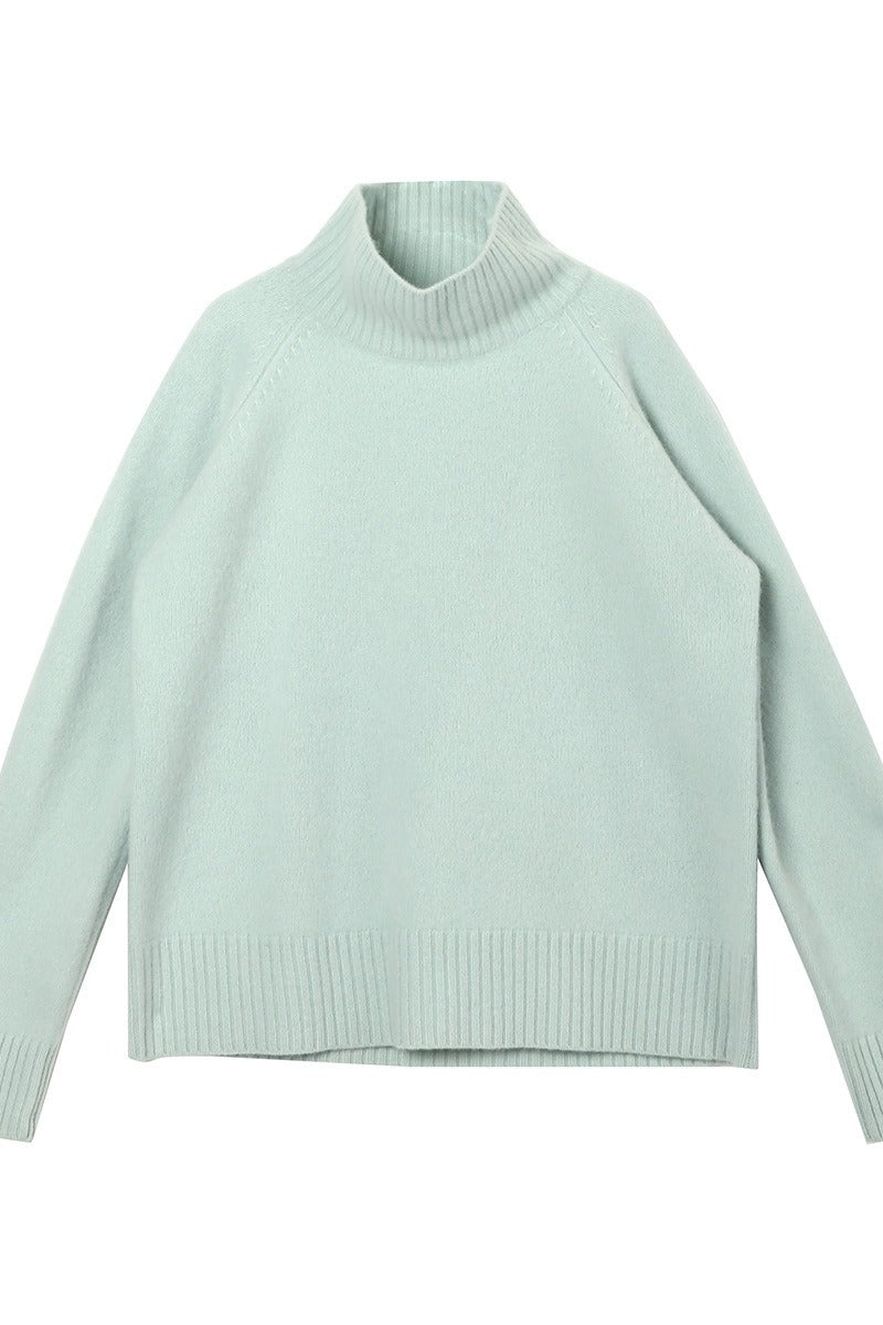 Suéter de cuello alto de lana y plumón de yak | 3 colores