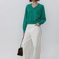 100% wool loose fit v-neck sweater | 2 color