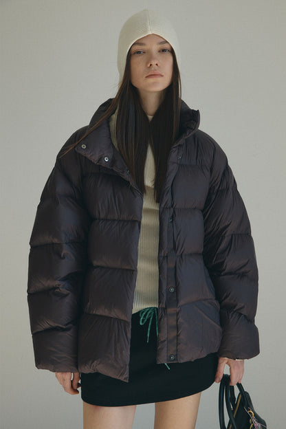 Lightweight high-neck oversized down jacket | 5 color