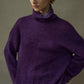 Mohair blend stacked high neck cozy loose sweater | 4 color