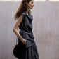 Cotton blend linen diagonal front vest shirt | 2 color