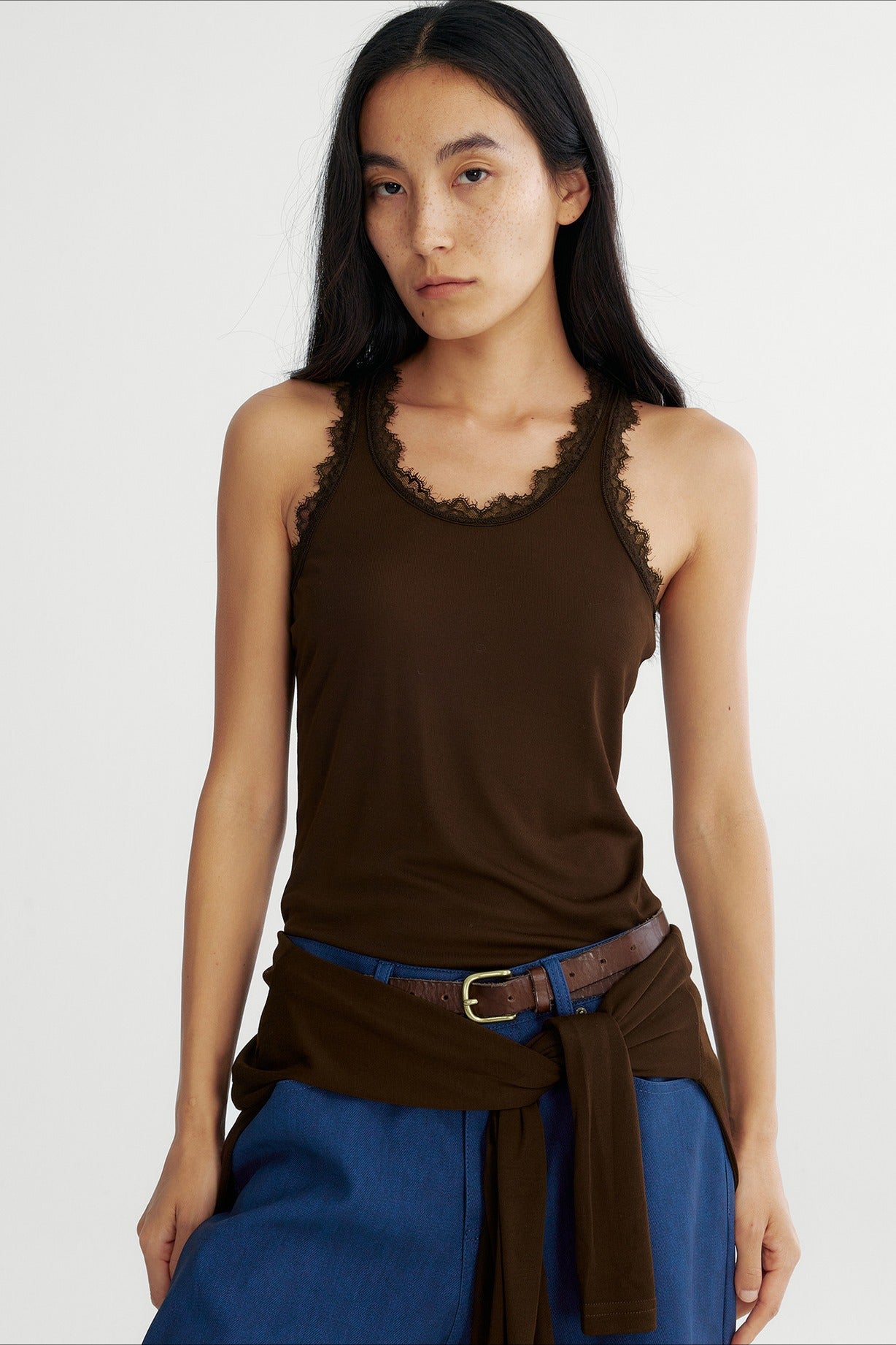 High elastic modal blend relaxed fit sling and t-shirt set | 3 color
