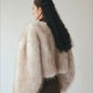 Faux fur ombre effect voluminous cropped jacket