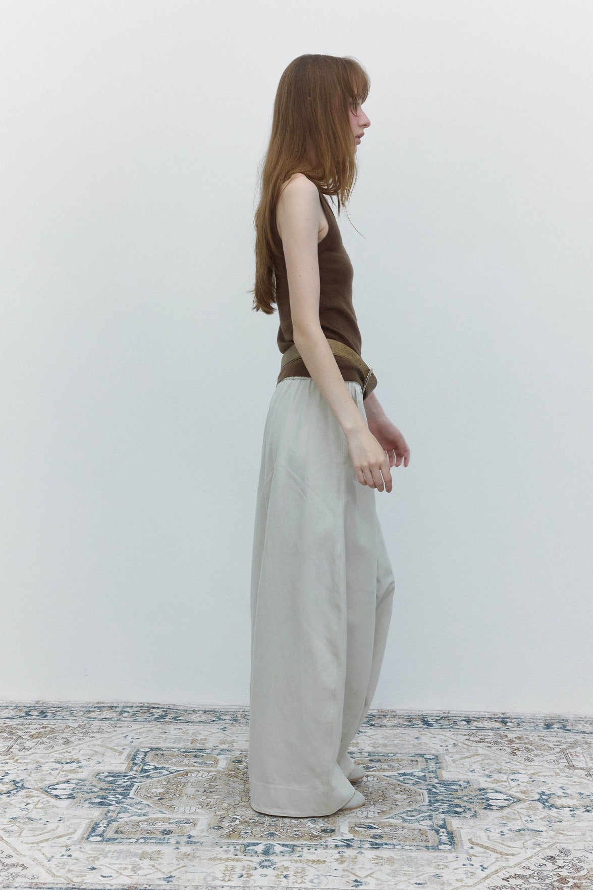 Lyocell-cotton lantern shape relaxed-fit pants | 6 color