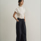 Petal-like waist wide leg pants | 3 color