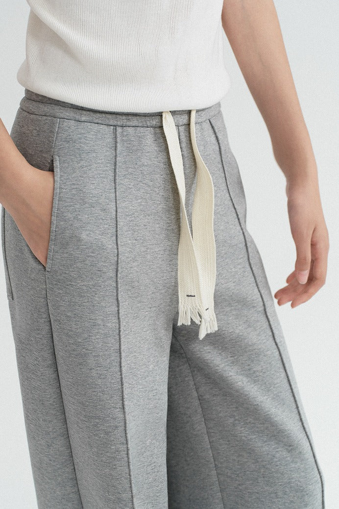 Stylish drape relaxed long sweatpants | 2 color