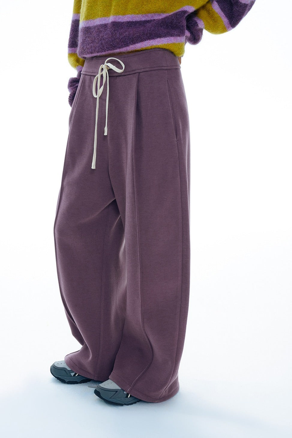 Sickle shaped wide-leg casual pants | 3 color