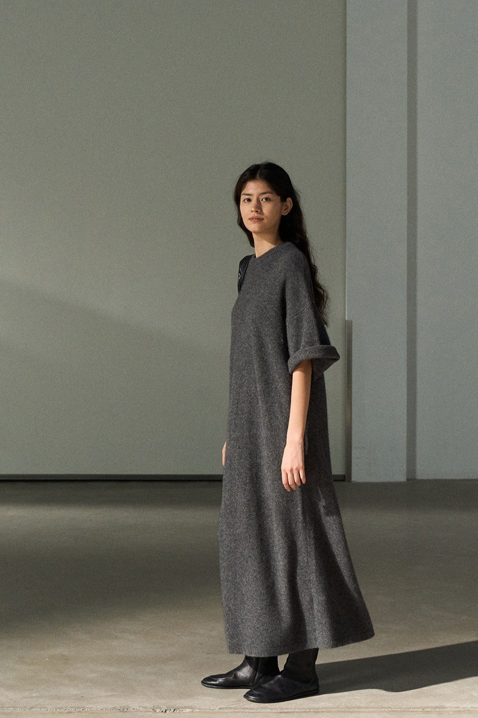 Ultra-relaxed oversized wool-yark dress | 4 color