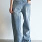 100% cotton straight-leg seams washed jeans | 2 color