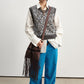 Alpaca blend retro leopard vest | 2 color