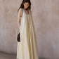 100% cotton pleated U-neck sleeveless dress | 3 color