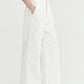 Cotton straight-leg scalloped cutouts hem jeans
