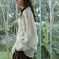 Lightweight and sheer ruffled collar shirt | 4 color