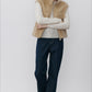 100% wool plush feel warm vest | 2 color