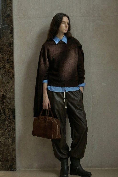 Wool blend sweater & wrap set | 3 colors