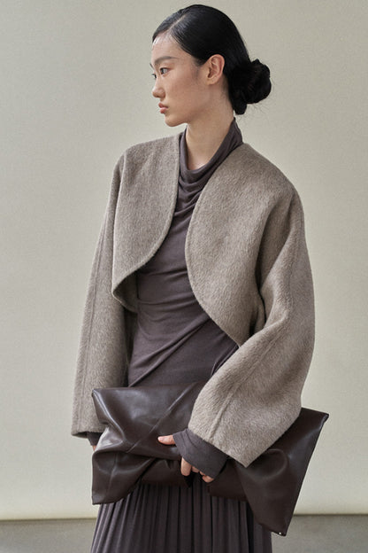 100 wool shell shaped woolen jacket | 2 color
