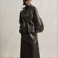 Soft PU sleek jacket with drawstrings | 3 color