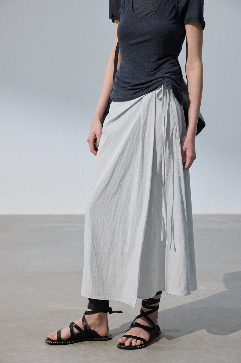 Lyocell blend wrap-around skirt | 4 color