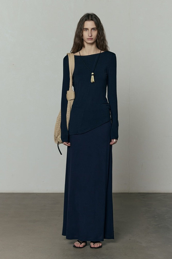 Modal-spandex high-waist maxi skirt | 3 color