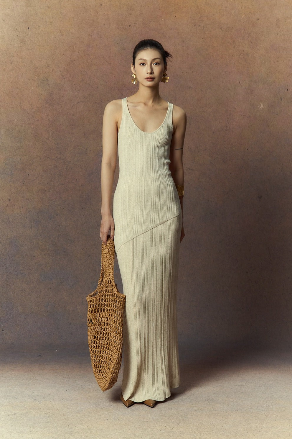 Rib-knit tank in acrylic-Lyocell-linen | 3 color