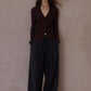 Lyocell blend large lapel ribbed cardigan | 4 color
