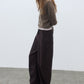 Viscose-cotton curved silhouette casual cleanfit pants | 3 color